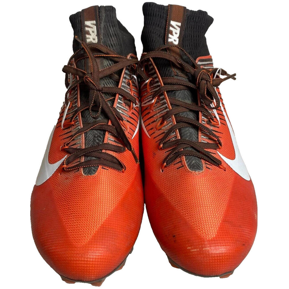 Nike Vapor Untouchable Pro PF Men Size 14 Orange Brown Black Football Cleats VPR